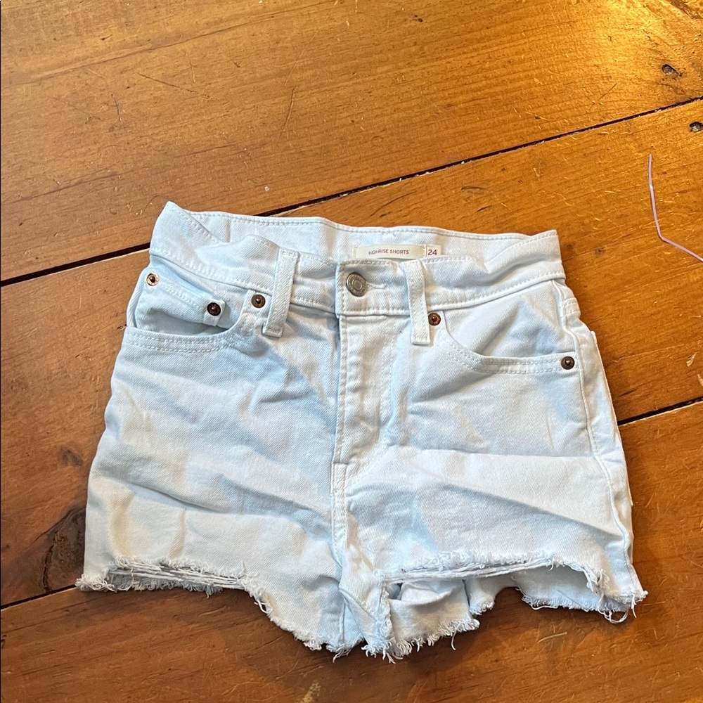 Levi's White Jean Shorts